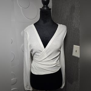 White cute tied around the waist shirt